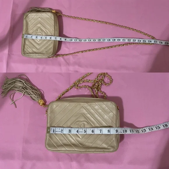 Chanel Lambskin Diamond CC Tassel Camera Bag - Picture 7 of 16